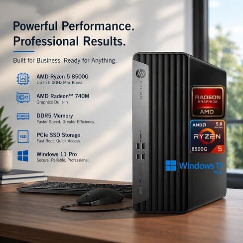 Customized Desktop, Made with HP EliteDesk 805 G9, Ryzen 5 8500G (Up to 5.0GHz), 8GB/ 16GB/ 32GB/ 64GB DDR5 RAM, 512GB/ 1TB/ 2TB/ 4TB SSD, DP+HDMI Dual 4K Support, Wi-Fi 6E, Windows 11 Pro in Saudi Arabia