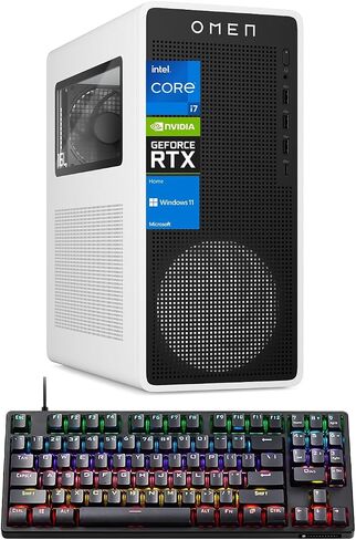HP OMEN 16L TG03 RTX 5060 Gaming Desktop, Intel Core i7-14700F, NVIDIA RTX 5060, 64GB DDR5 RAM, 2TB SSD, RGB Light Studio & Gaming Hub, W11H,White, Bundle with Thunderobot KG3089R Gaming Keyboard in Saudi Arabia