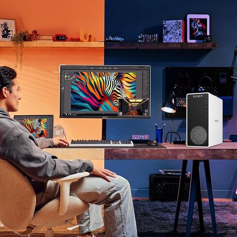 HP OMEN 16L TG03 RTX 5060 Gaming Desktop, Intel Core i7-14700F, NVIDIA RTX 5060, 64GB DDR5 RAM, 2TB SSD, RGB Light Studio & Gaming Hub, W11H,White, Bundle with Thunderobot KG3089R Gaming Keyboard in Saudi Arabia