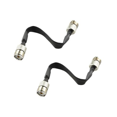6Inch UHF Female SO-239 to UHF Female SO239 Flat Coaxial Cable for Window/Door Pass Through 50 Ohm Black Coax Pigtail for Ham Radio, CB Radio, Antenna Feed in Saudi Arabia