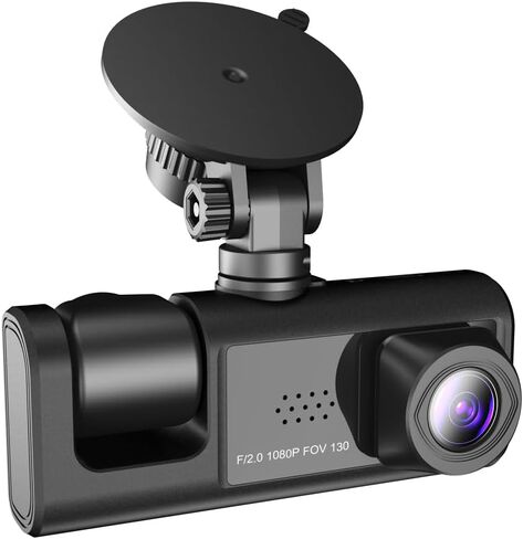 Shkalacar Dash Cam Front & Inside & Rear Camera, 1080P DVR Car Dashboard Camera with Night Vision 2 Inch Screen Dashcam Support Night-Vision Loop Recording One-Key Lock in Saudi Arabia