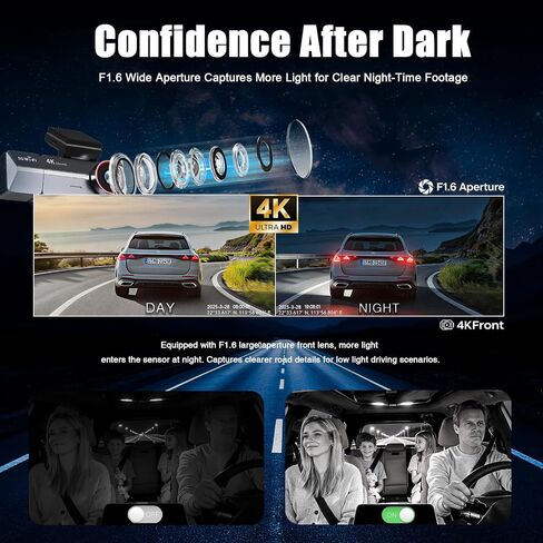 3-Channel Dash Cam Front and Cabin and Rear, 4K+2K+2K, Free 64GB Card in Saudi Arabia