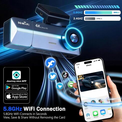 3-Channel Dash Cam Front and Cabin and Rear, 4K+2K+2K, Free 64GB Card in Saudi Arabia