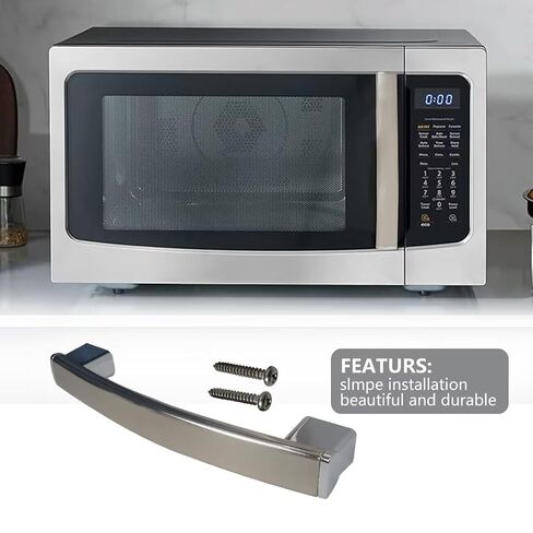 New Door Handle Fit for GE Microwave JNM7196SK1SS JNM7196SK2SS JNM7196SK3SS JVM6172SK1SS JVM6172SK2SS JVM6175BL1TS JVM6175EK1ES JVM6175EK2ES JVM6175SK1SS Replaces WB15X26821 by XSPANDER in Saudi Arabia