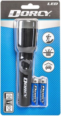 Dorcy 25-Lumen 2AA LED Deluxe Flashlight with 10-Hour Run Time and 50-Meter Beam Distance, Assorted Colors (41-2461) in Saudi Arabia