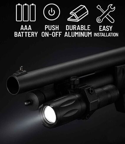 Trinity 1000 Lumen Flashlight with Barrel Rail Mount Compatible with Maverick 88 Pump – Aluminum Weapon Light for Hunting Night Shooting in Saudi Arabia