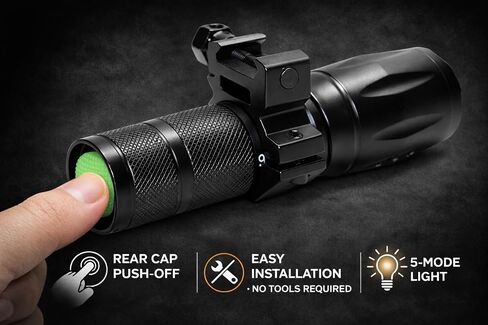 Trinity 1000 Lumen Flashlight with Barrel Rail Mount Compatible with Maverick 88 Pump – Aluminum Weapon Light for Hunting Night Shooting in Saudi Arabia