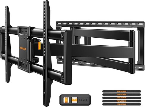 Perlegear Long Arm Full Motion TV Wall Mount for 42–97 Inch TVs up to 150 lbs, Pre-Assembled TV Mount with Full Swivel, Tilt and Extension, Fits 8″/12″/16″/24″ Wood Studs, Max VESA 800x400mm, PGXLF02 in Saudi Arabia