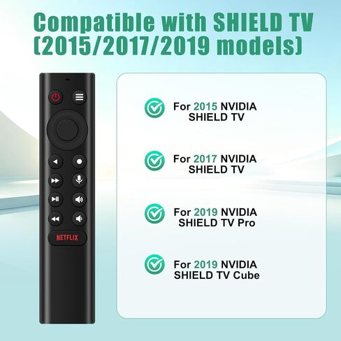 Voice Remote Control for NVIDIA Shield TV and Shield TV Pro, Compatible with Streaming Players of 2015, 2017 and 2019 Models. Simple Pairing, Ready to use as Soon as You get it in Saudi Arabia