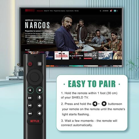 Voice Remote Control for NVIDIA Shield TV and Shield TV Pro, Compatible with Streaming Players of 2015, 2017 and 2019 Models. Simple Pairing, Ready to use as Soon as You get it in Saudi Arabia