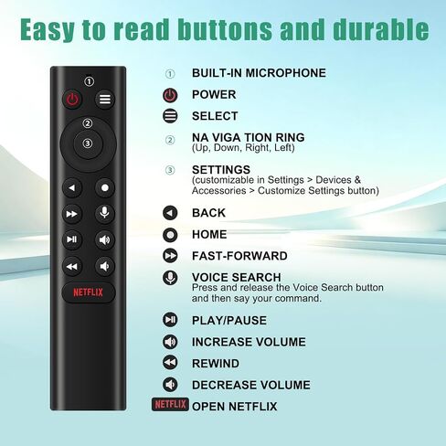 Voice Remote Control for NVIDIA Shield TV and Shield TV Pro, Compatible with Streaming Players of 2015, 2017 and 2019 Models. Simple Pairing, Ready to use as Soon as You get it in Saudi Arabia