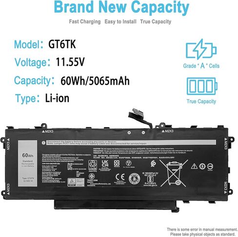 بطارية بديلة GT6TK لجهاز Dell Latitude 9440 2-in-1 9450 2-in-1 in Kuwait