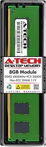 A-Tech 8GB RAM Replacement for HP N02930-001 | DDR5 4800MHz PC5-38400 DIMM 1.1V 288-Pin Non-ECC Desktop Memory Module (N02930-001-ATC) in Saudi Arabia