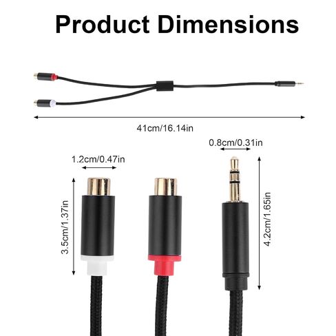 3.5mm to RCA Cable, Male to 2RCA Female Stereo Audio Y Splitter in Saudi Arabia