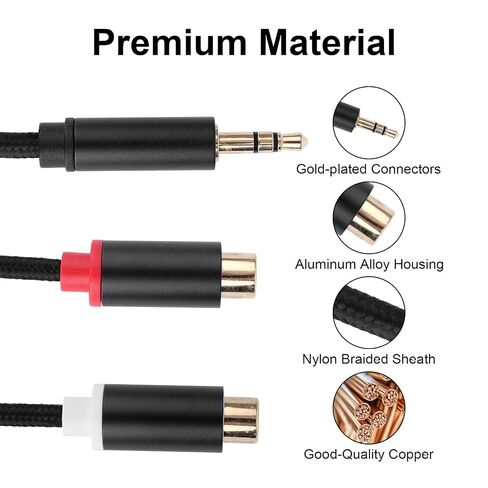 3.5mm to RCA Cable, Male to 2RCA Female Stereo Audio Y Splitter in Saudi Arabia