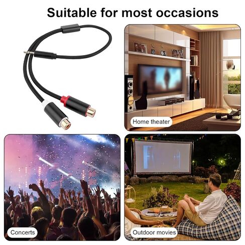 3.5mm to RCA Cable, Male to 2RCA Female Stereo Audio Y Splitter in Saudi Arabia