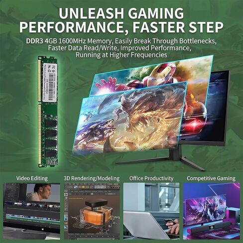 Desktop 4G Memory Module DDR3 Fully Compatible with Desktop Computer Memory Modules, Frequency 1600MHz in Saudi Arabia