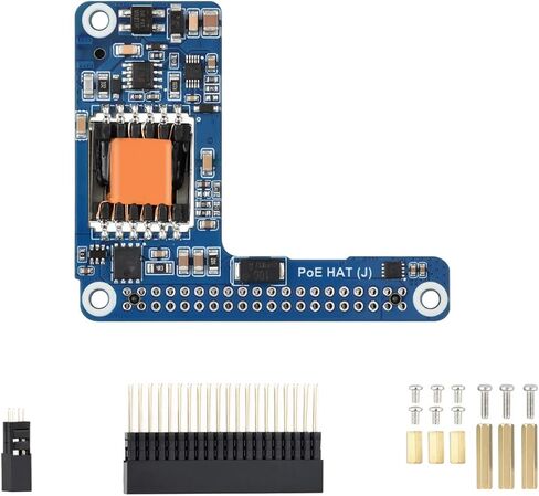 Power Over Ethernet PoE/PoE+ HAT for Raspberry Pi 5 / CM 5, IEEE 802.3af/at Network Standard, 5V 5A Output, Isolated SMPS, Compatible with Raspberry Pi 5 Official Case and Active Cooler in Saudi Arabia