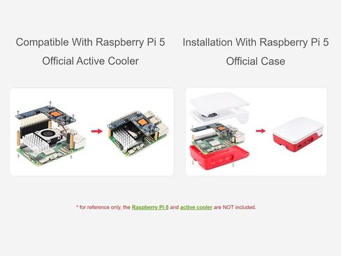 Power Over Ethernet PoE/PoE+ HAT for Raspberry Pi 5 / CM 5, IEEE 802.3af/at Network Standard, 5V 5A Output, Isolated SMPS, Compatible with Raspberry Pi 5 Official Case and Active Cooler in Saudi Arabia