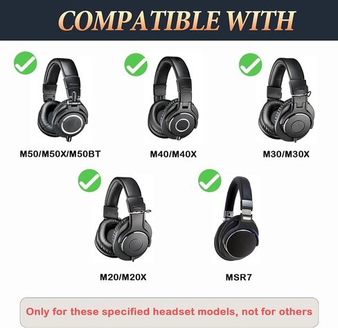 Earpads for Audio-Technica ATH-M50X/M40X/M30X/M20X/MSR7 Headsets in Saudi Arabia