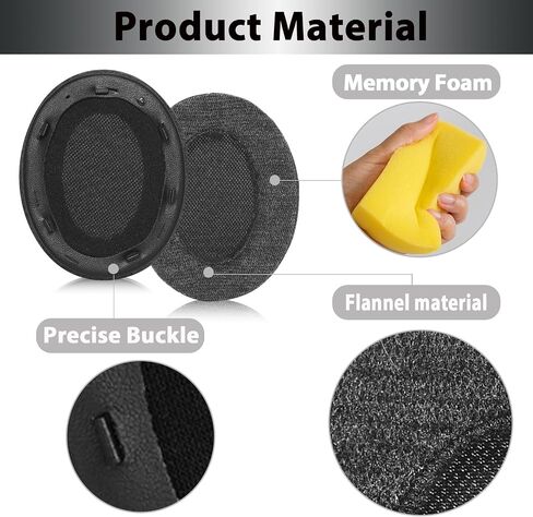 Adhiper Velour Replacement Ear Pads for Sony WH-XB910N - Black in Saudi Arabia