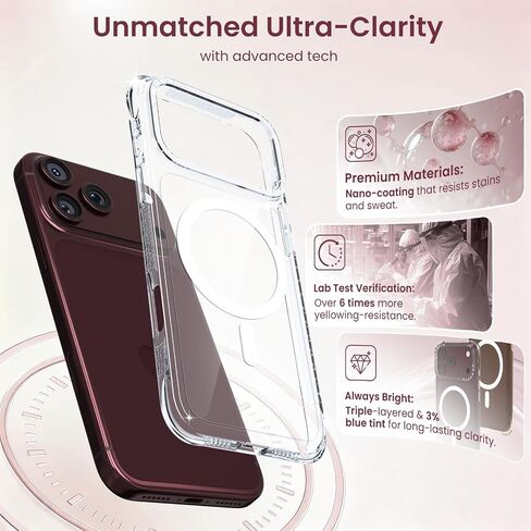 ORNARTO for iPhone 18 Pro Max Case, for iPhone 17 Pro Max Case,Clear in Saudi Arabia