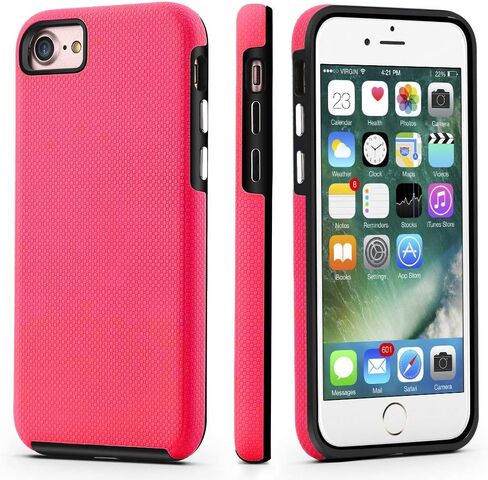 CellEver for iPhone 5/5s/SE Case (1st Gen 2016 Edition) - Dual Guard Series, Military Grade Protection, Slim-Fit, Sturdy Shock Absorbent Phone Cover (Pink) in Saudi Arabia