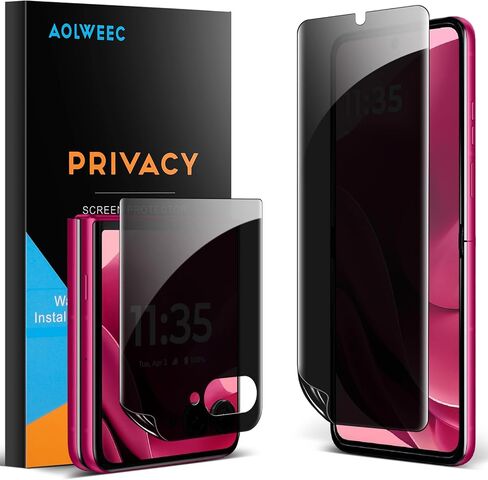 2 Pack for Motorola Razr+ 2025/ Razr+ 2024 Privacy Screen Protector [Matte], Anti-Spy Inner Flexible Film and External Screen Protector, Touch Sensitive, No bubbles, No Creases, Newbie Friendly in Saudi Arabia