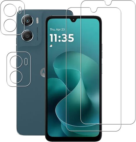 [2+2 Pack Tempered Glass Film For MOTO G06 Screen Protector 2-Pack with Camera Lens Protector 2-Pack in Saudi Arabia