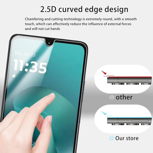 [2+2 Pack Tempered Glass Film For MOTO G06 Screen Protector 2-Pack with Camera Lens Protector 2-Pack in Saudi Arabia
