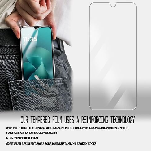 [2+2 Pack Tempered Glass Film For MOTO G06 Screen Protector 2-Pack with Camera Lens Protector 2-Pack in Saudi Arabia