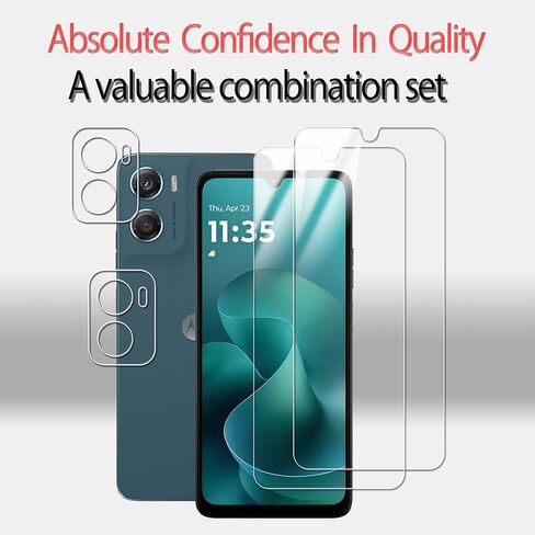 [2+2 Pack Tempered Glass Film For MOTO G06 Screen Protector 2-Pack with Camera Lens Protector 2-Pack in Saudi Arabia