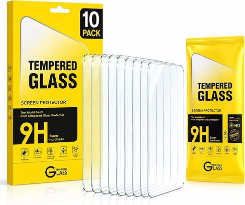 Tempered Glass Screen Protector Compatible with iPhone 17,Full Clear Borderless Design , 10 Pack Individually Wrapped Replacement Screen Films, High Definition Clear, Anti Scratch, Easy Install Accessories Included in Saudi Arabia