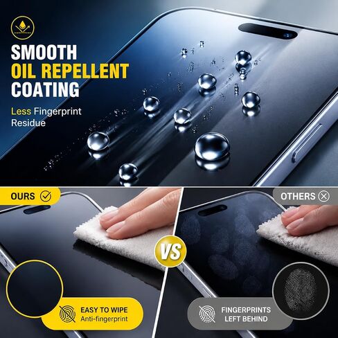 Tempered Glass Screen Protector Compatible with iPhone 17,Full Clear Borderless Design , 10 Pack Individually Wrapped Replacement Screen Films, High Definition Clear, Anti Scratch, Easy Install Accessories Included in Saudi Arabia