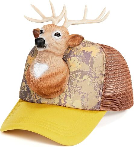 Funny 3D Animal Trucker Hat Adjustable Fit for Men & Women, Novelty Structured Snapback Mesh Cap, One Size in Saudi Arabia