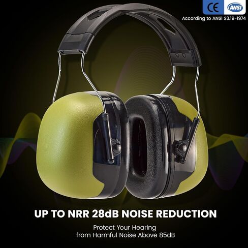 ZEROPLUS AM20 Hearing Protection Earmuffs, NRR 28dB, SNR 35dB for Adults in Saudi Arabia