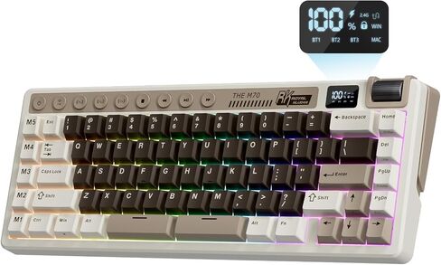 RK ROYAL KLUDGE M70 Wireless Mechanical Keyboard with Display/Macro Keys in Saudi Arabia