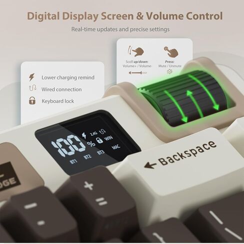 RK ROYAL KLUDGE M70 Wireless Mechanical Keyboard with Display/Macro Keys in Saudi Arabia