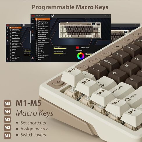 RK ROYAL KLUDGE M70 Wireless Mechanical Keyboard with Display/Macro Keys in Saudi Arabia