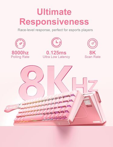 Mechanical Gaming Keyboard, 60% Layout Wired, Hot Swappable Magnetic Switch, Rapid Trigger, Side-Engraved Keycaps Keyboard for Laptop PC Gamer, High Precision, Pink in Saudi Arabia
