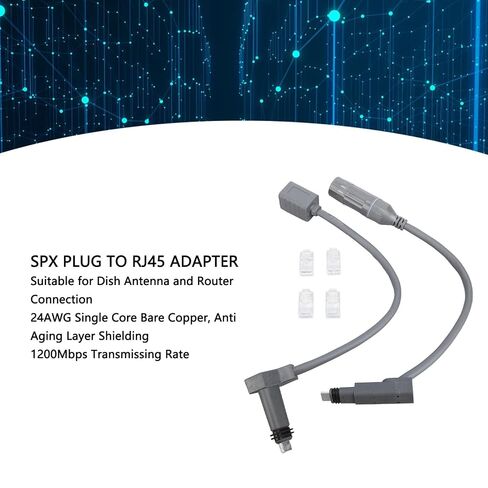 Schimer SPX Adapter Plug to RJ45 Waterproof Extension Cable 2 Pieces for Gen 2 Parabolic Antenna and Router 1200 Mbps in Saudi Arabia