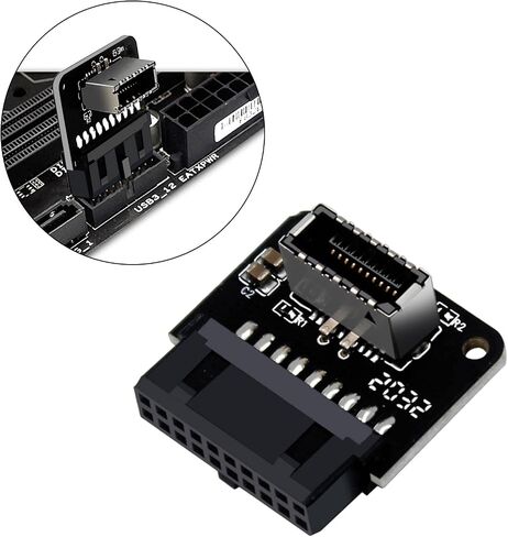 USB 3.0 Type C Adapter Mainboard USB 3.0 19P 20P Connector Type to Type C Female Extension Converter 90 Degree Angled Plug and Play Suitable in Saudi Arabia