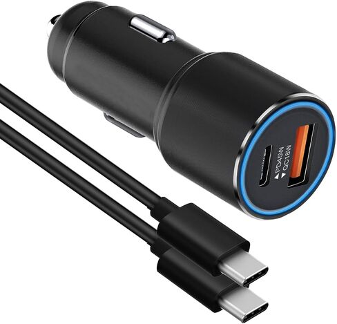 63W USB C Car Charger with Cable for Google Pixel 10 Pro XL 10A 9 9A 8 8A 7 6 5 Samsung Galaxy A24 A14 A53 5G A33 A23 A13 A52 A32 A42 A04 A05 A06 Z Filp 4 5 6 7 12V Cigarette Lighter Adapter USB C 45W in Saudi Arabia