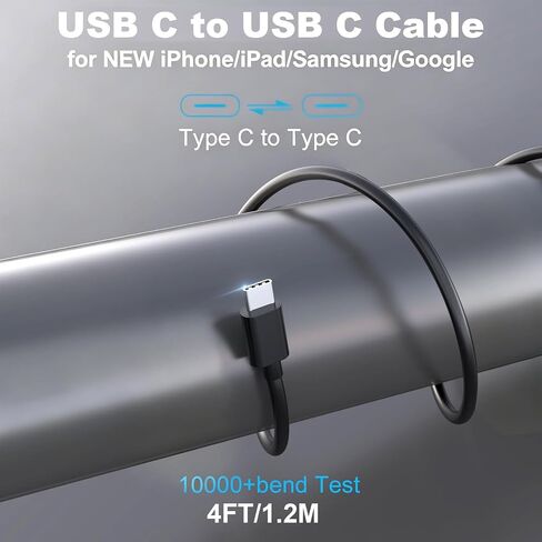 63W USB C Car Charger with Cable for Google Pixel 10 Pro XL 10A 9 9A 8 8A 7 6 5 Samsung Galaxy A24 A14 A53 5G A33 A23 A13 A52 A32 A42 A04 A05 A06 Z Filp 4 5 6 7 12V Cigarette Lighter Adapter USB C 45W in Saudi Arabia