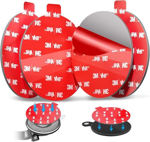 pop-tech 3m VHB Circle Adhesive Double Sided Tape for Suction Cup Mount, 4PCS 70mm (2.76“) Round Heat Resistant Heavy Duty Sticky Pads for Dashboard Phone Holder, Windshield Car Mount, DashCamera in Saudi Arabia
