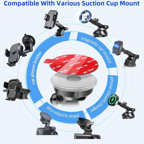 pop-tech 3m VHB Circle Adhesive Double Sided Tape for Suction Cup Mount, 4PCS 70mm (2.76“) Round Heat Resistant Heavy Duty Sticky Pads for Dashboard Phone Holder, Windshield Car Mount, DashCamera in Saudi Arabia