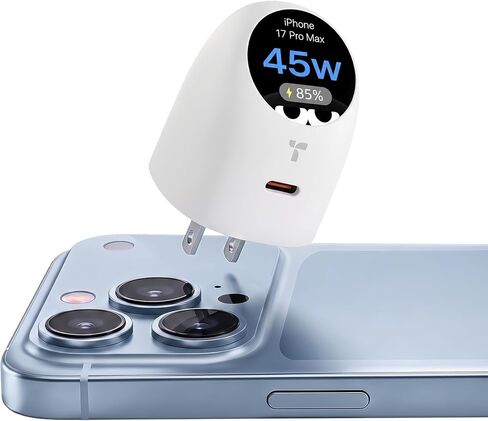 TORRAS FlashEye Dot for iPhone 18 Pro Max 45W Smart Display Charger, White in Saudi Arabia