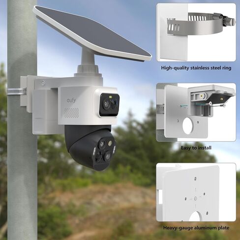HOLACA Outdoor Pole Mounting Bracket Compatible with eufy PoE Bullet-PTZ Cam S4,eufy PoE NVR Security System S4 Max, eufy Security eufyCam S4 and eufy PoE Bullet E40 Camera (White) in Saudi Arabia