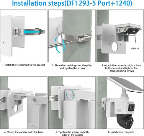 HOLACA Outdoor Pole Mounting Bracket Compatible with eufy PoE Bullet-PTZ Cam S4,eufy PoE NVR Security System S4 Max, eufy Security eufyCam S4 and eufy PoE Bullet E40 Camera (White) in Saudi Arabia