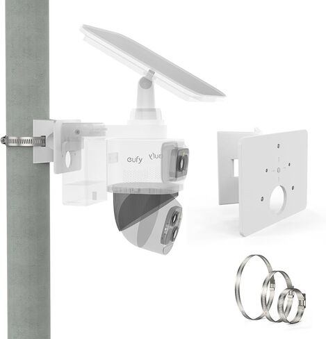 HOLACA Outdoor Pole Mounting Bracket Compatible with eufy PoE Bullet-PTZ Cam S4,eufy PoE NVR Security System S4 Max, eufy Security eufyCam S4 and eufy PoE Bullet E40 Camera (White) in Saudi Arabia